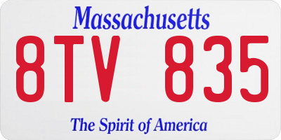 MA license plate 8TV835