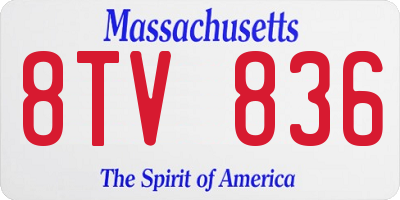 MA license plate 8TV836