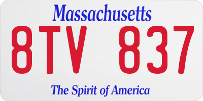 MA license plate 8TV837