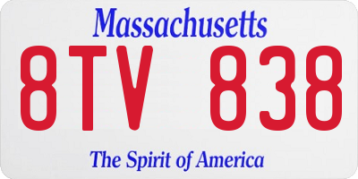 MA license plate 8TV838