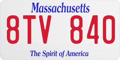 MA license plate 8TV840