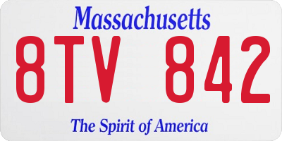 MA license plate 8TV842