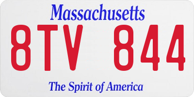 MA license plate 8TV844