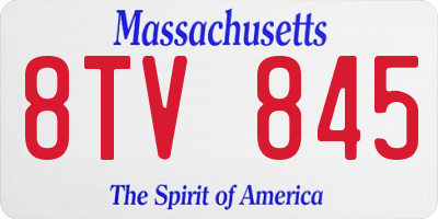 MA license plate 8TV845