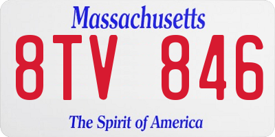 MA license plate 8TV846