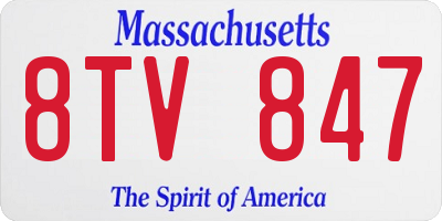 MA license plate 8TV847