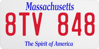 MA license plate 8TV848