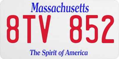 MA license plate 8TV852