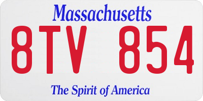 MA license plate 8TV854