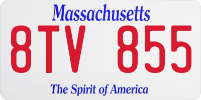 MA license plate 8TV855