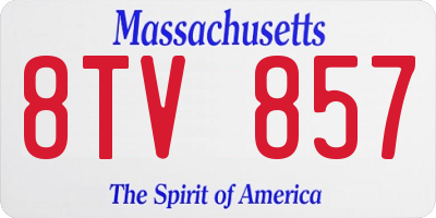 MA license plate 8TV857