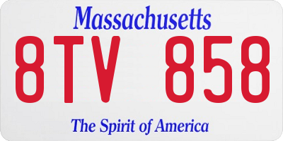 MA license plate 8TV858