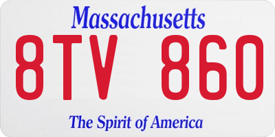 MA license plate 8TV860