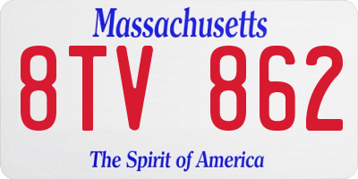 MA license plate 8TV862