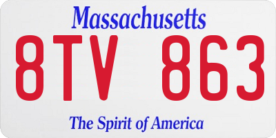 MA license plate 8TV863