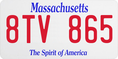 MA license plate 8TV865