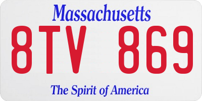MA license plate 8TV869