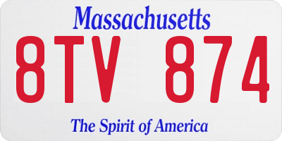 MA license plate 8TV874