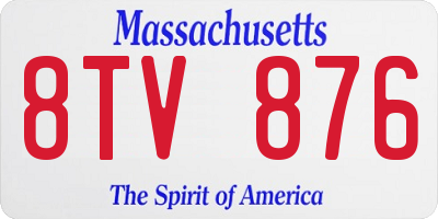 MA license plate 8TV876