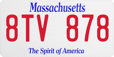 MA license plate 8TV878