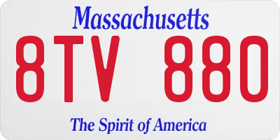 MA license plate 8TV880