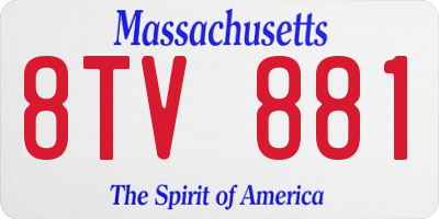 MA license plate 8TV881