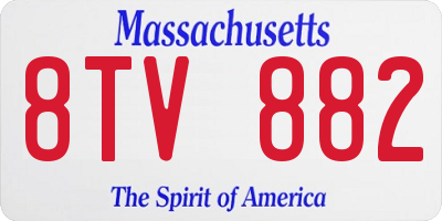 MA license plate 8TV882