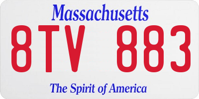 MA license plate 8TV883