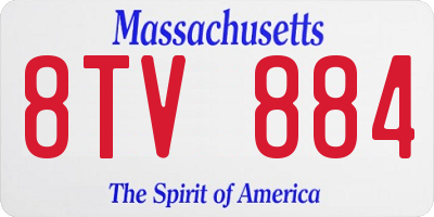 MA license plate 8TV884