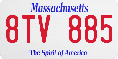 MA license plate 8TV885