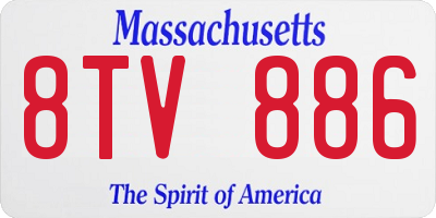 MA license plate 8TV886