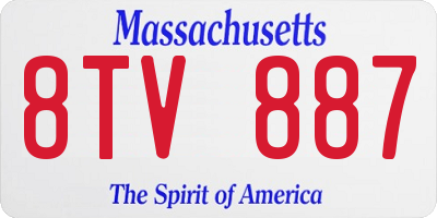 MA license plate 8TV887