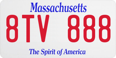 MA license plate 8TV888