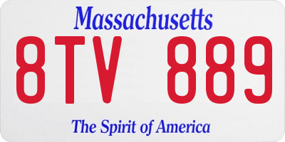 MA license plate 8TV889