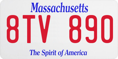 MA license plate 8TV890