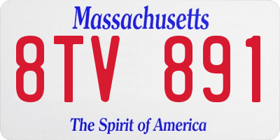 MA license plate 8TV891