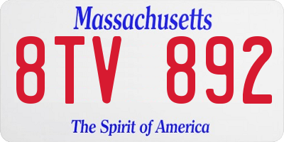 MA license plate 8TV892