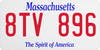 MA license plate 8TV896