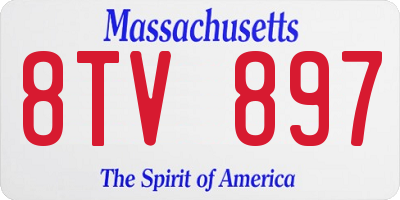MA license plate 8TV897