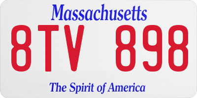 MA license plate 8TV898