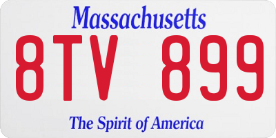 MA license plate 8TV899