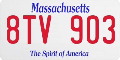 MA license plate 8TV903