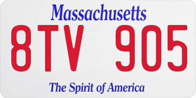 MA license plate 8TV905