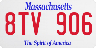 MA license plate 8TV906