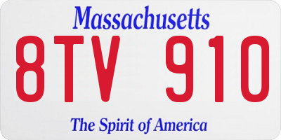 MA license plate 8TV910