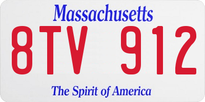 MA license plate 8TV912