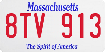 MA license plate 8TV913