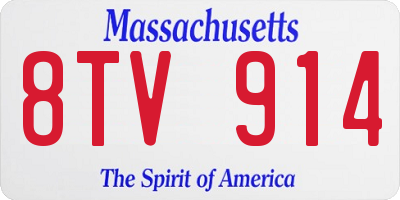 MA license plate 8TV914