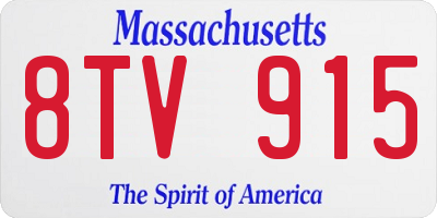 MA license plate 8TV915