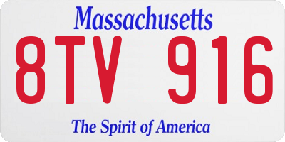 MA license plate 8TV916